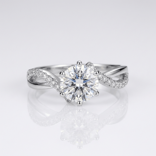 ROUND ZIRCONIA SILVER INFINITY RING