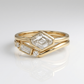 GEOMETRIC DIAMOND GOLD RING SET VIP