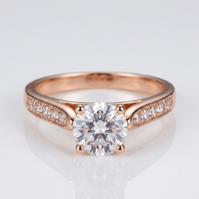 CLASSIC ROUND ZIRCONIA ROSE GOLD RING
