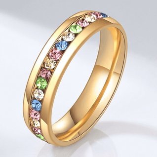 COLORFUL CRYSTAL ETERNITY BAND RING VIP