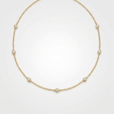 SILVER ZIRCONIA STATION NECKLACE