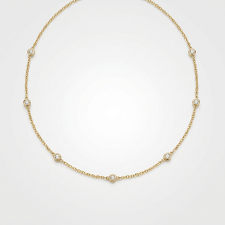 SILVER ZIRCONIA STATION NECKLACE