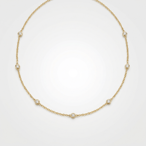 SILVER ZIRCONIA STATION NECKLACE