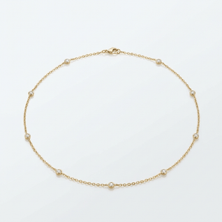 SILVER ZIRCONIA STATION NECKLACE