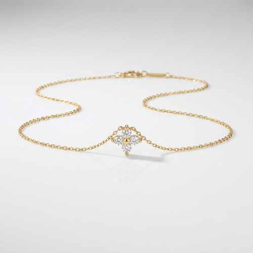 FLOWER ZIRCONIA PENDANT NECKLACE