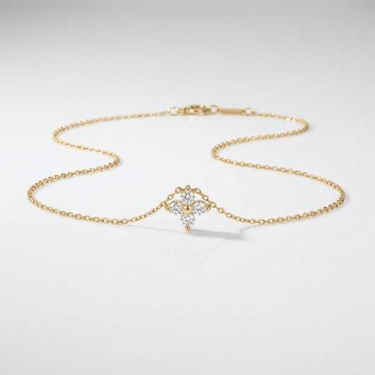 FLOWER ZIRCONIA PENDANT NECKLACE