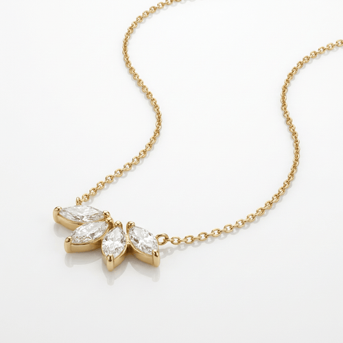 GOLD MARQUISE ZIRCONIA PENDANT NECKLACE