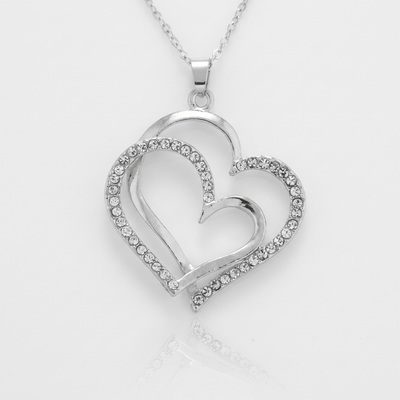 HEART ZIRCONIA PENDANT NECKLACE
