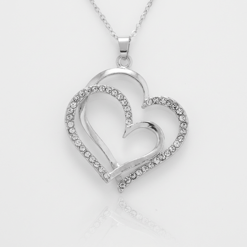 HEART ZIRCONIA PENDANT NECKLACE