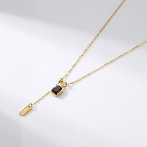 VINTAGE EMERALD LARIAT NECKLACE