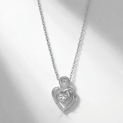 DANCING HEART ZIRCONIA NECKLACE