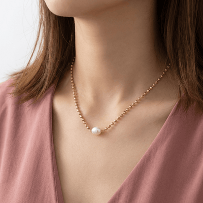 GOLD PEARL BEADED NECKLACE