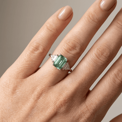 SILVER DIAMOND TRIO RING