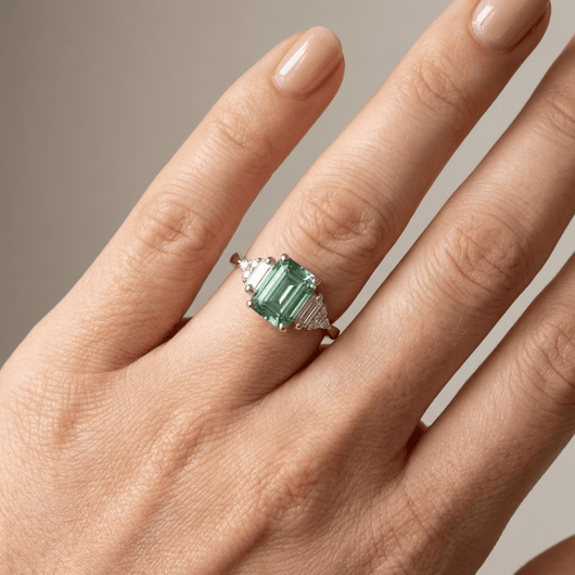 SILVER DIAMOND TRIO RING
