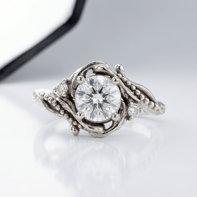 SILVER DIAMOND ORNATE VINTAGE RING