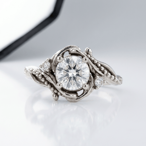 SILVER DIAMOND ORNATE VINTAGE RING
